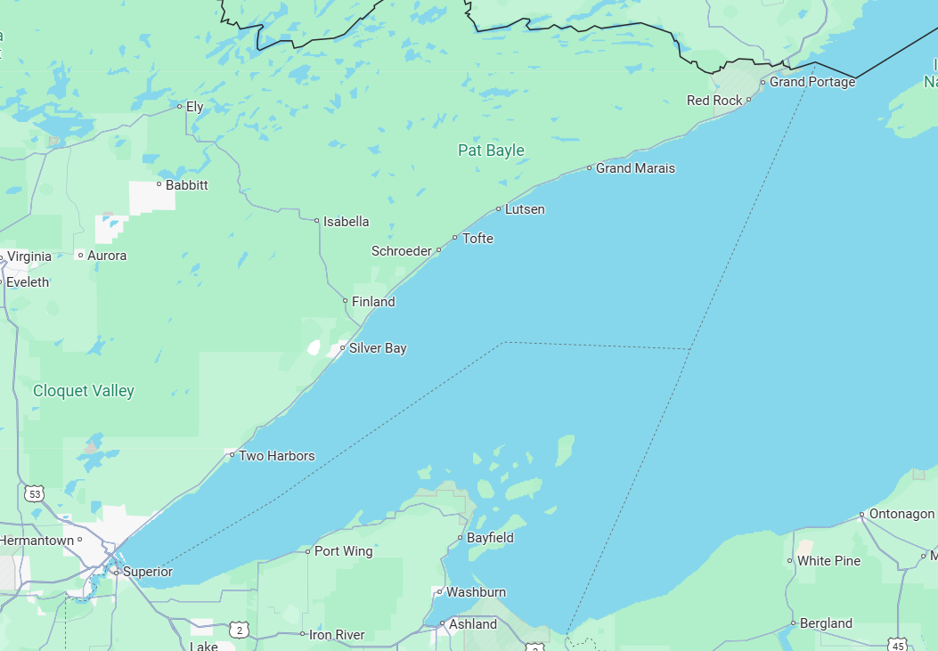 Map of Lake Superior North Shore